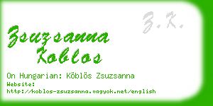 zsuzsanna koblos business card
