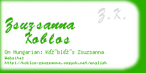 zsuzsanna koblos business card